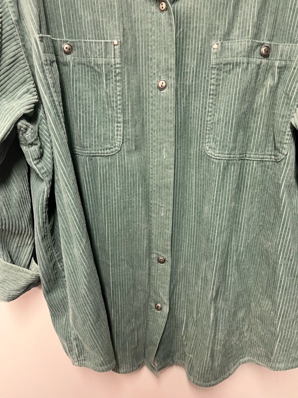 Roaman's Sage Green Corduroy Button-Up Jacket - Picture 2 of 6